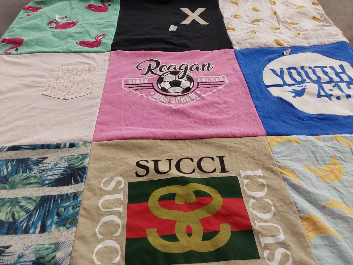 T-shirt quilt from reagan high school by Anna from WI