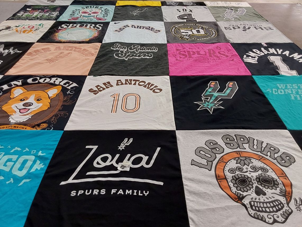 T-shirt quilt featuring san antonio spurs by Elisabeth from TX