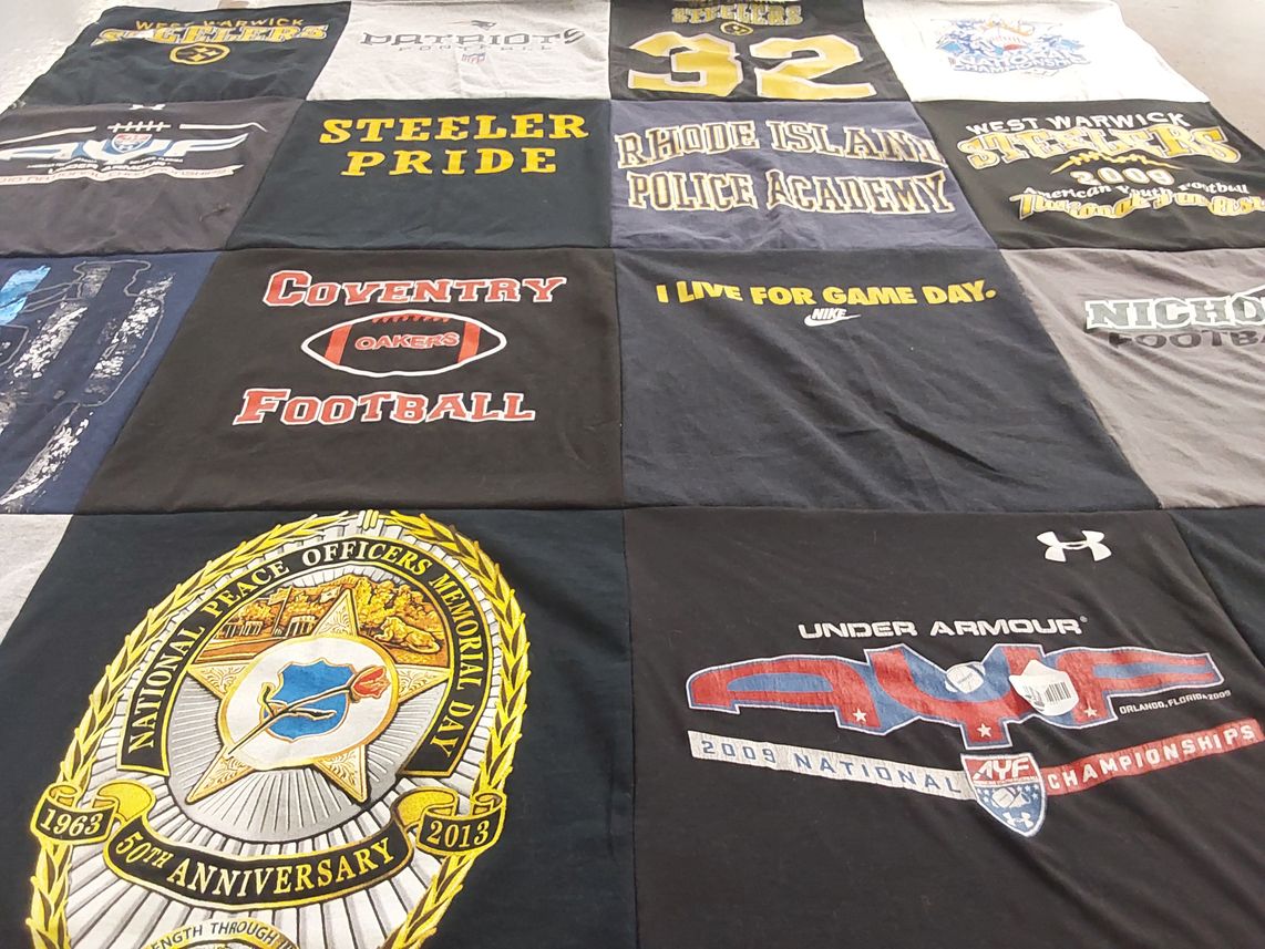 T-shirt quilt featuring west warwick steelers, coventry oakers by Kevin from RI