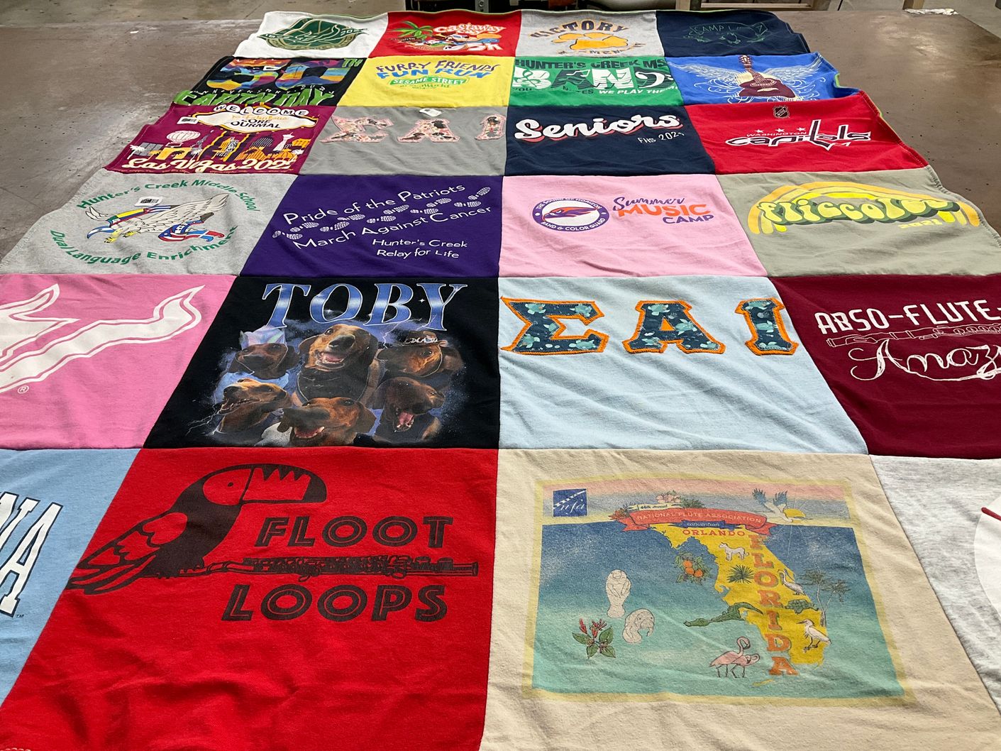 T-shirt quilt from hunter's creek middle school by Alexa from FL