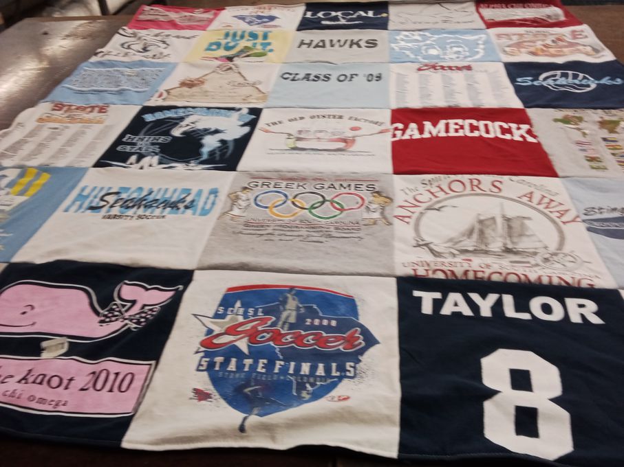 T-shirt quilt featuring varsity soccer by Angela from SC
