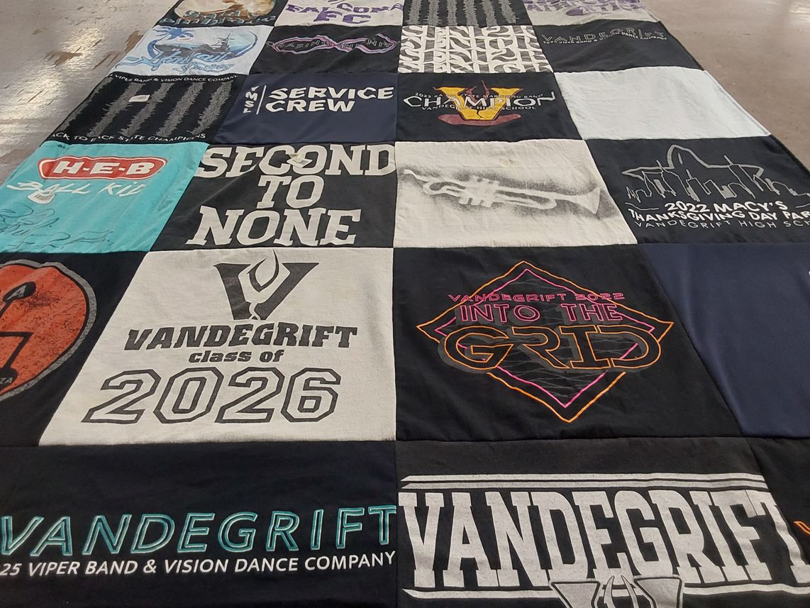 T-shirt quilt from vandegraft high school by Hwayoung from TX