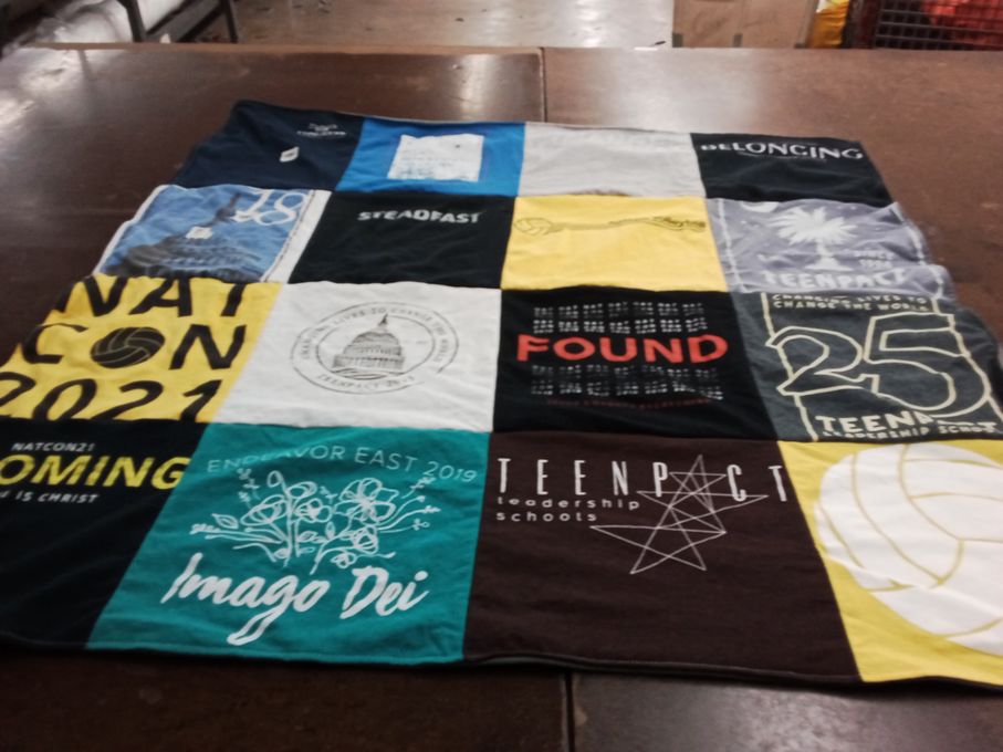 T-shirt quilt with leadership, spirituality themes by Rhianna from GA
