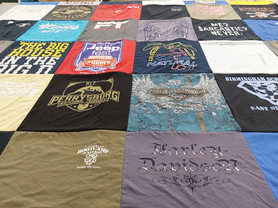 T-shirt quilt from perrysburg high school, birmingham school district by Melissa from OH