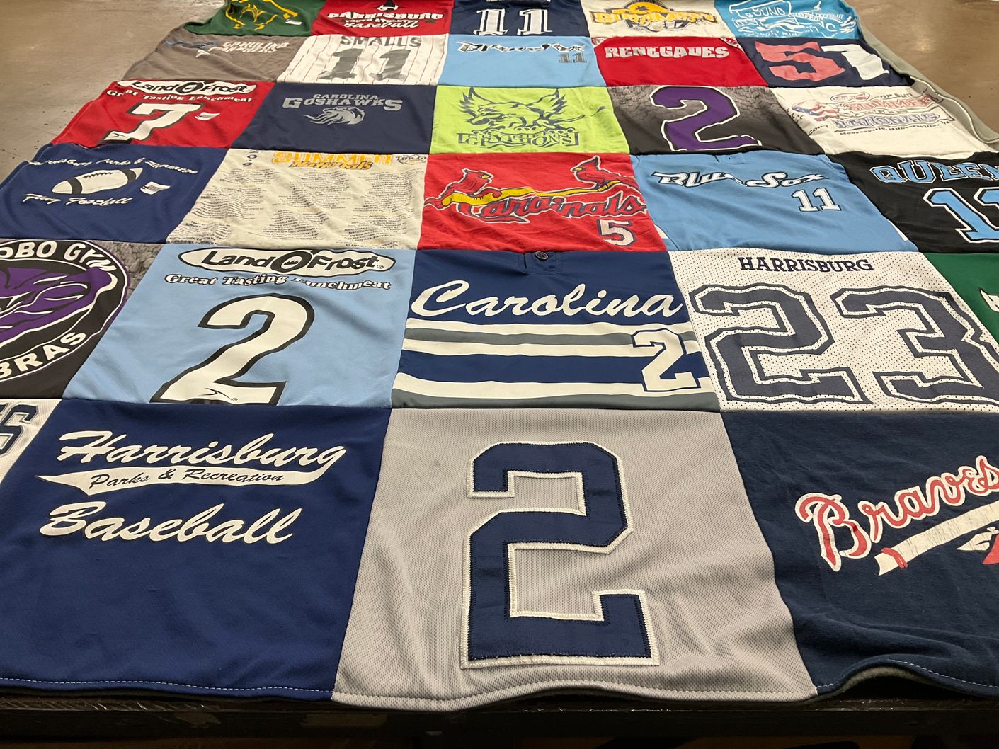 T-shirt quilt featuring harrisburg baseball, carolina baseball by Michelle from NC