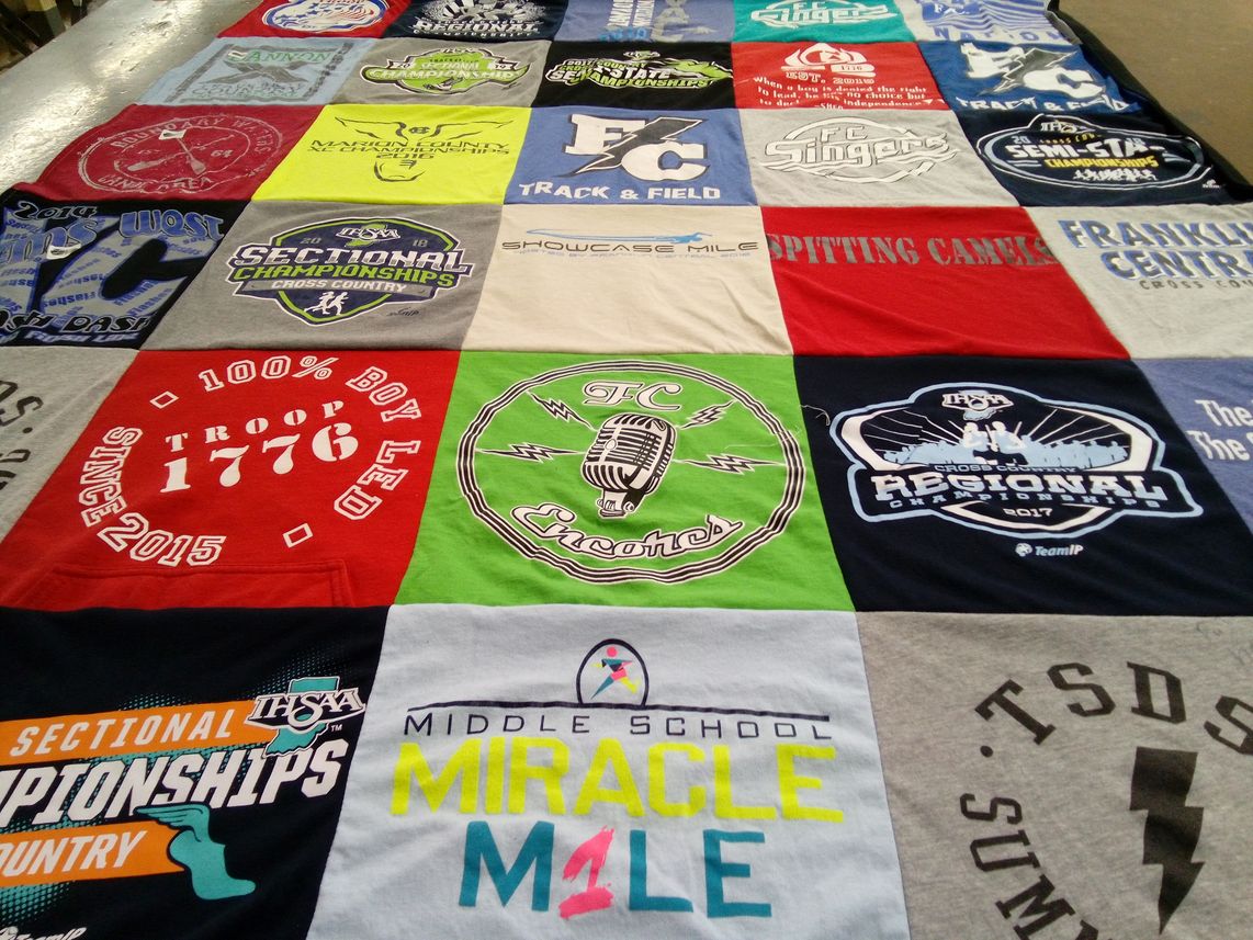 T-shirt quilt featuring franklin central high school by Jennifer from IN