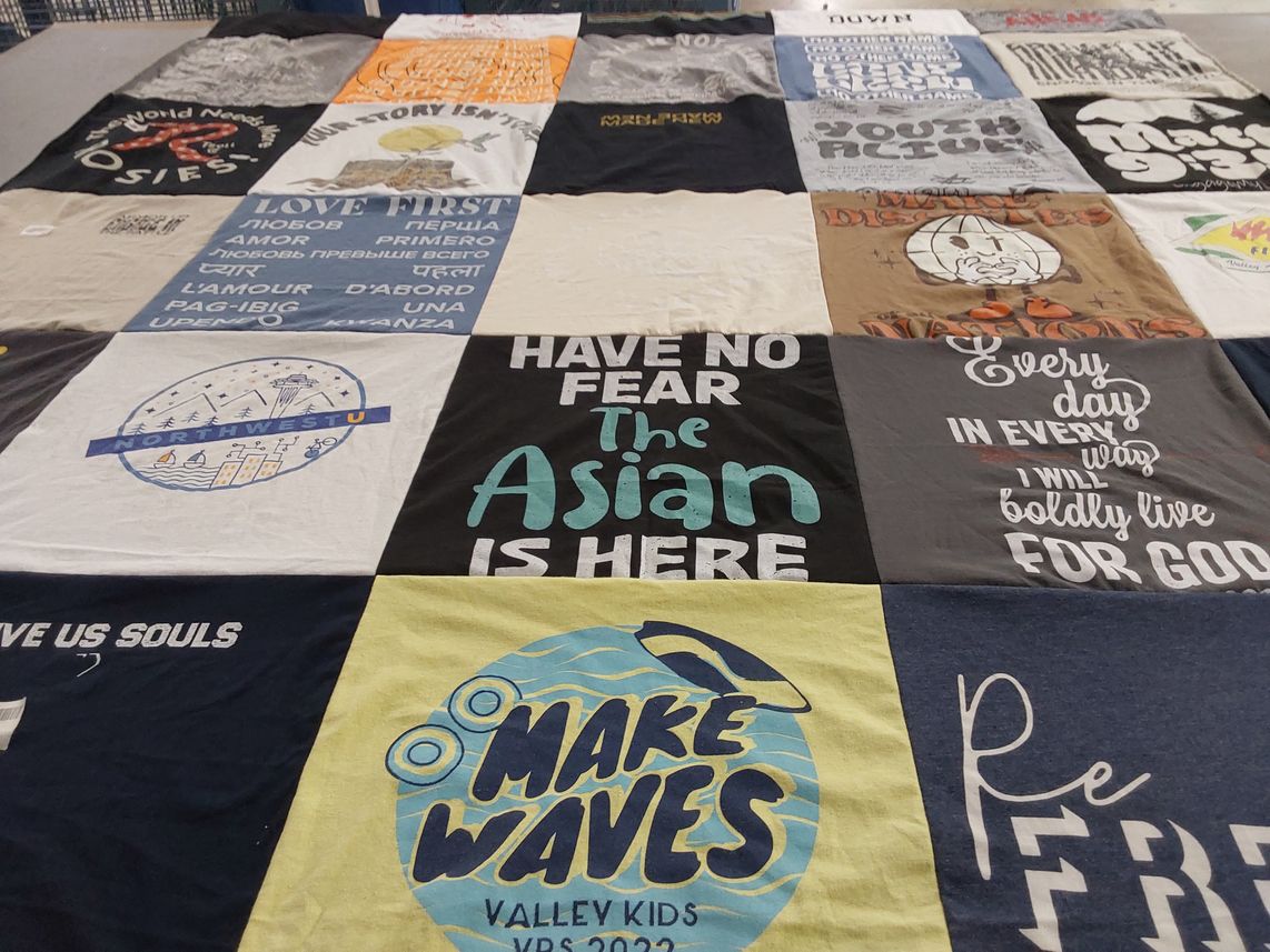 T-shirt quilt from northwest university by AnnaRose from WA