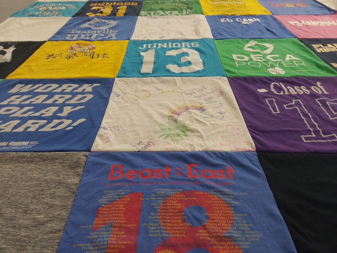 T-shirt quilt from central connecticut state university by Candace from CT