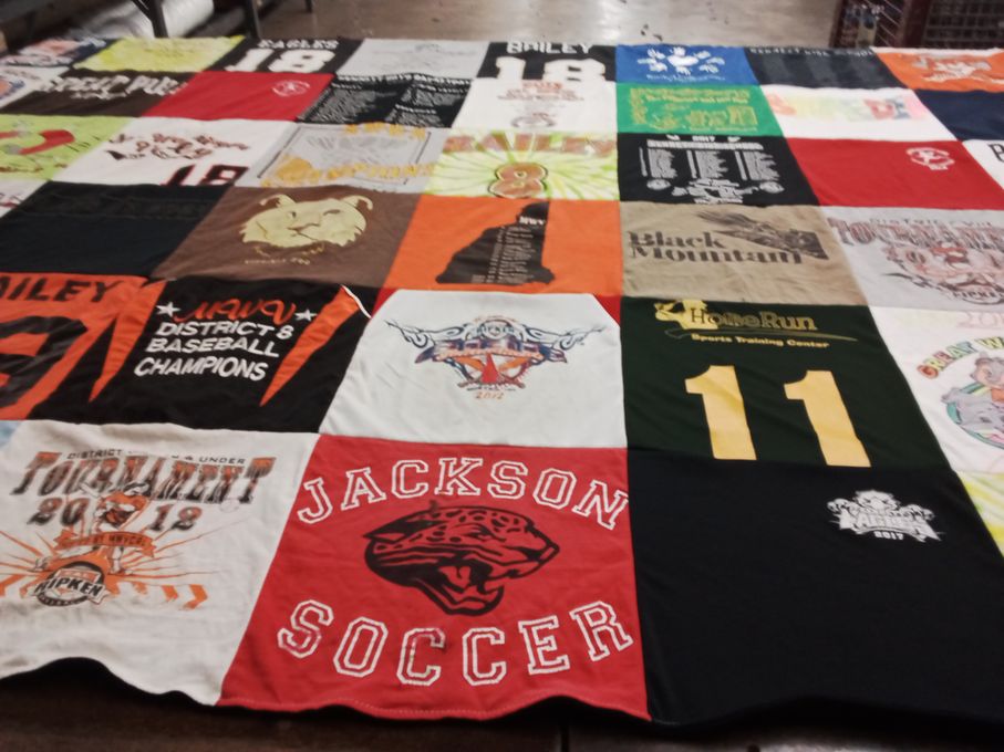 T-shirt quilt featuring jackson soccer by Jen from NH
