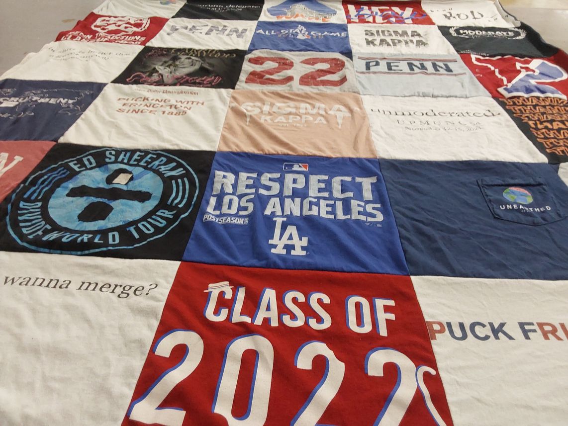 T-shirt quilt featuring los angeles dodgers by Grace from NY