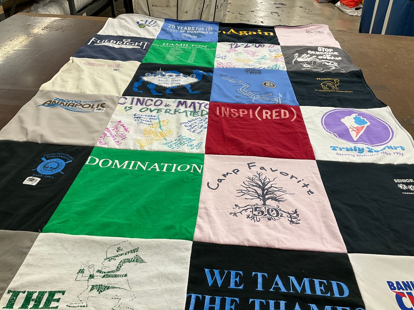 T-shirt quilt from connecticut state university by Dianne from MA