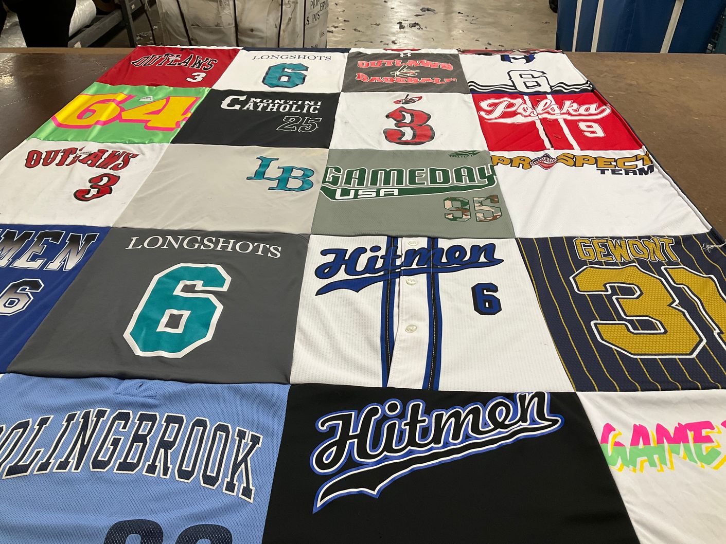 T-shirt quilt featuring outlaws, longshots by Janina from IL