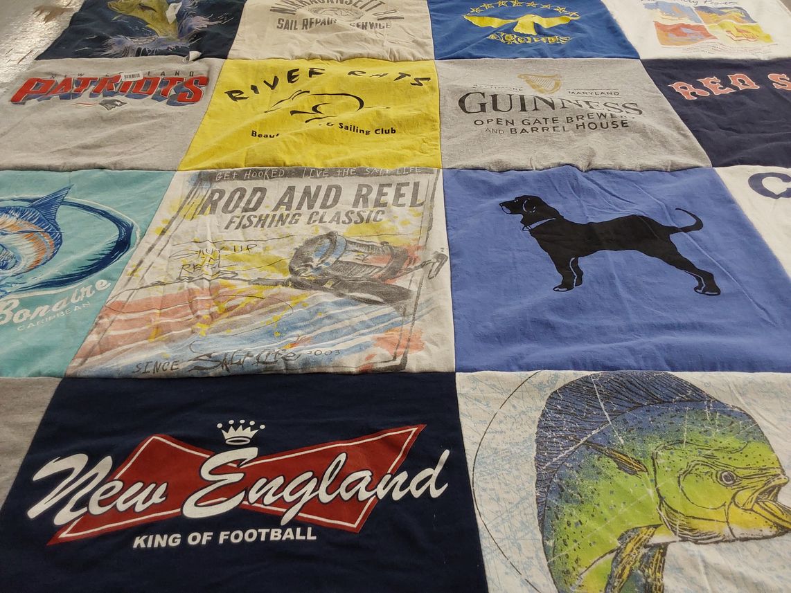 T-shirt quilt featuring new england patriots by Katherine from SC