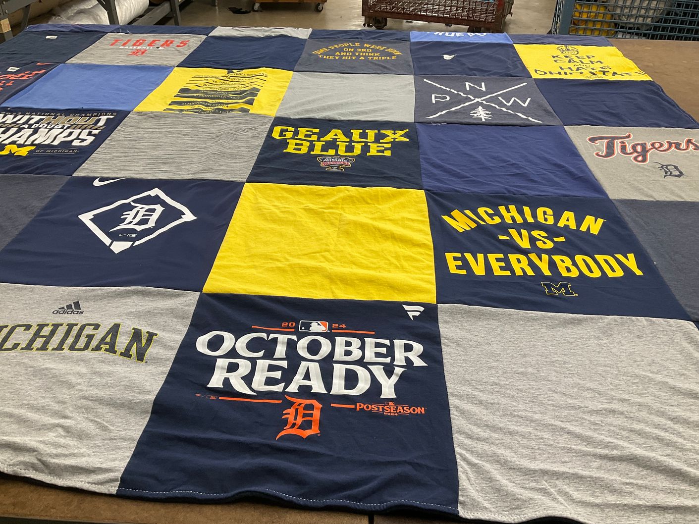 T-shirt quilt featuring detroit tigers by Carolyn from WA