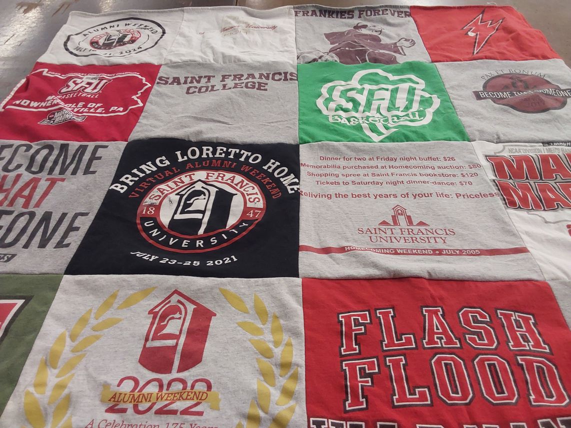 T-shirt quilt featuring saint francis university basketball by Jean from PA