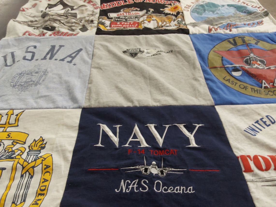 T-shirt quilt from united states naval academy by David from FL