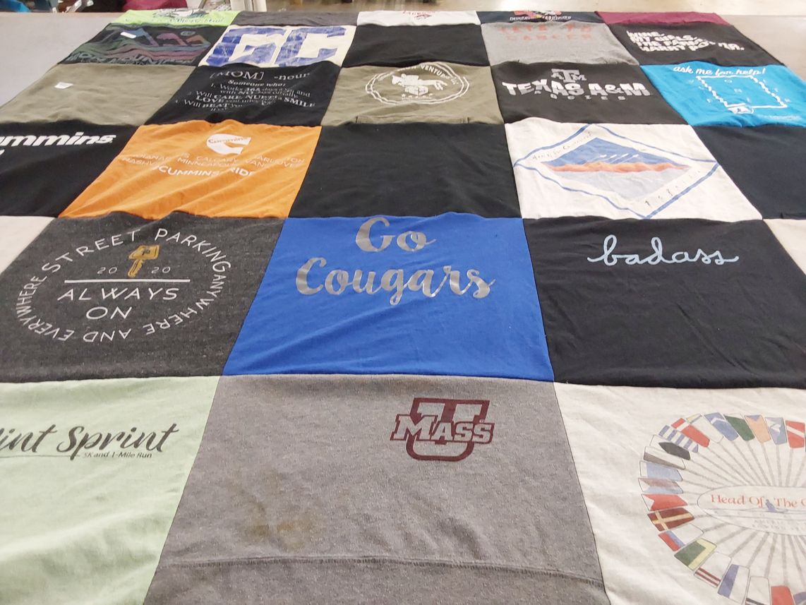 T-shirt quilt from university of massachusetts by Jennifer from TN