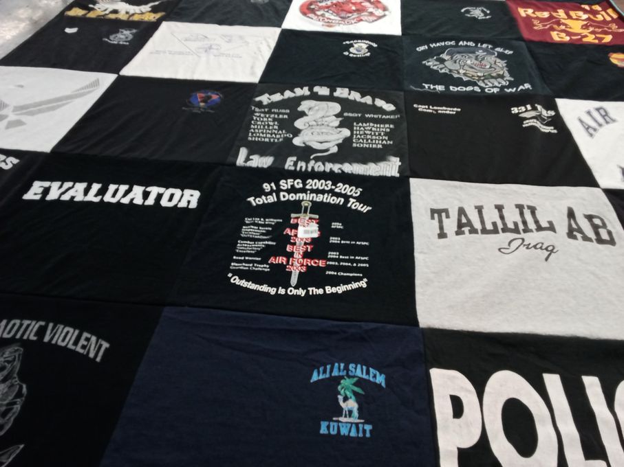 T-shirt quilt with military service, us air force themes by Kevin from VA