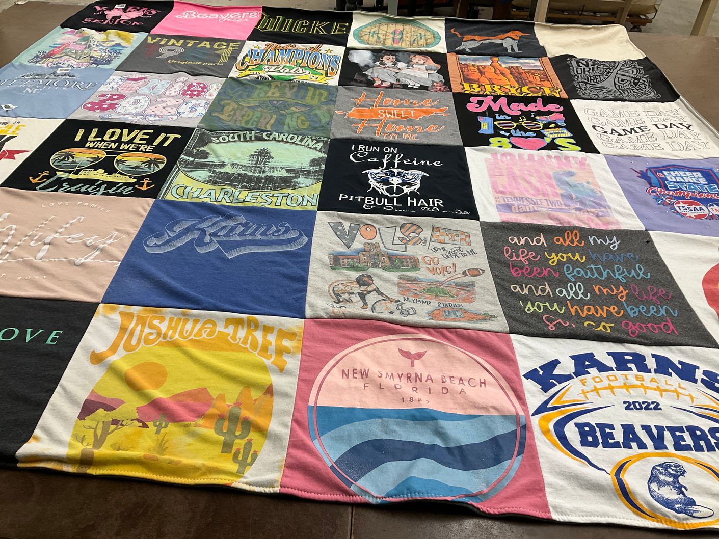T-shirt quilt featuring karns beavers football by Lindsey from TN