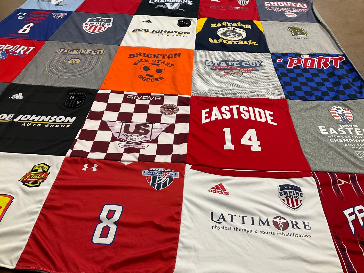 T-shirt quilt featuring empire united soccer club by Kara from NY