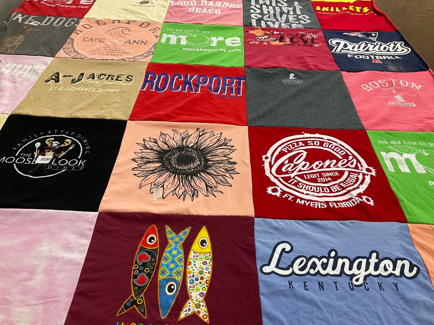 T-shirt quilt featuring new england patriots by Alison from MN