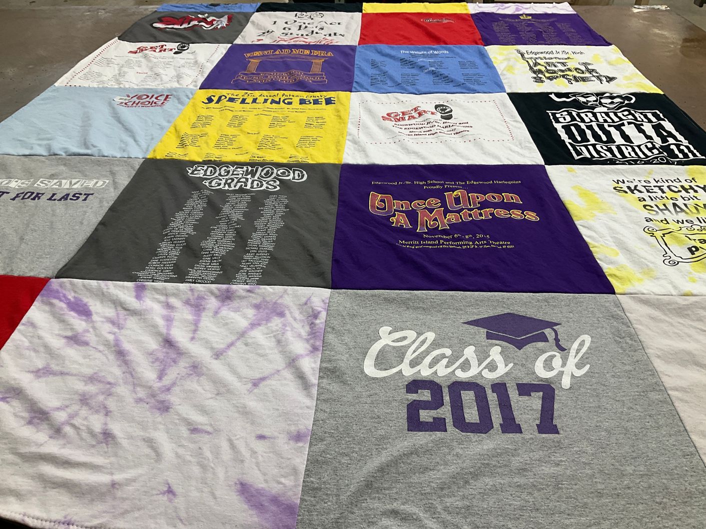 T-shirt quilt from edgewood high school by Jamie from FL