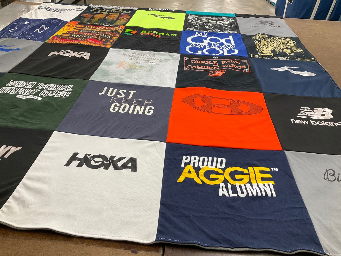T-shirt quilt from durham technical community college by Terry from NC