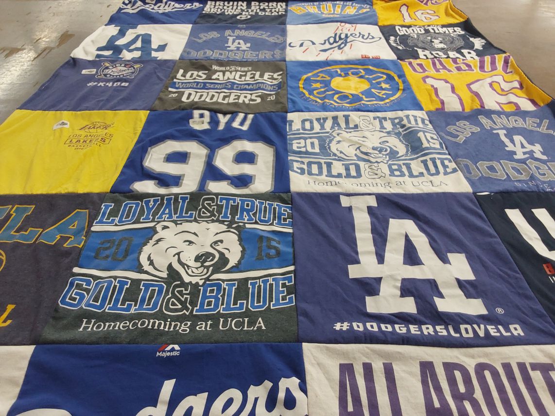 T-shirt quilt featuring los angeles dodgers by Suji from CA