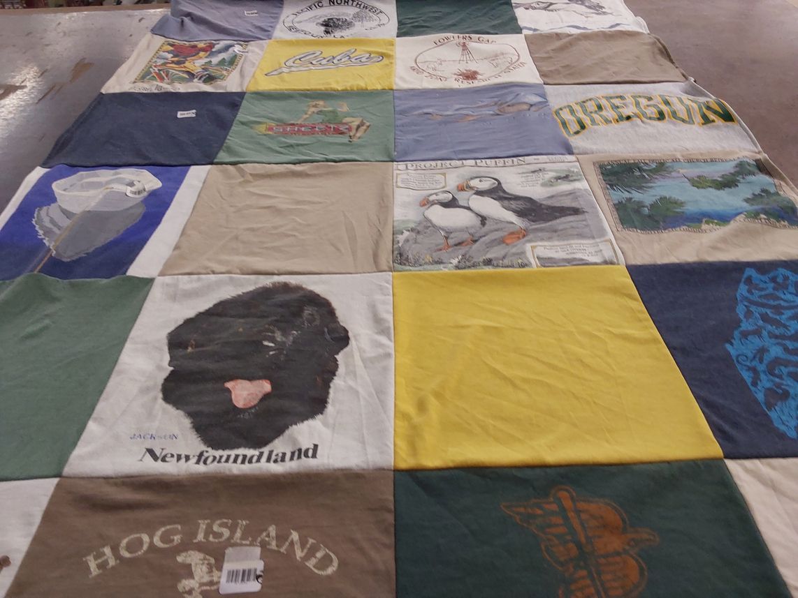 T-shirt quilt with travel, nature themes by David from VA