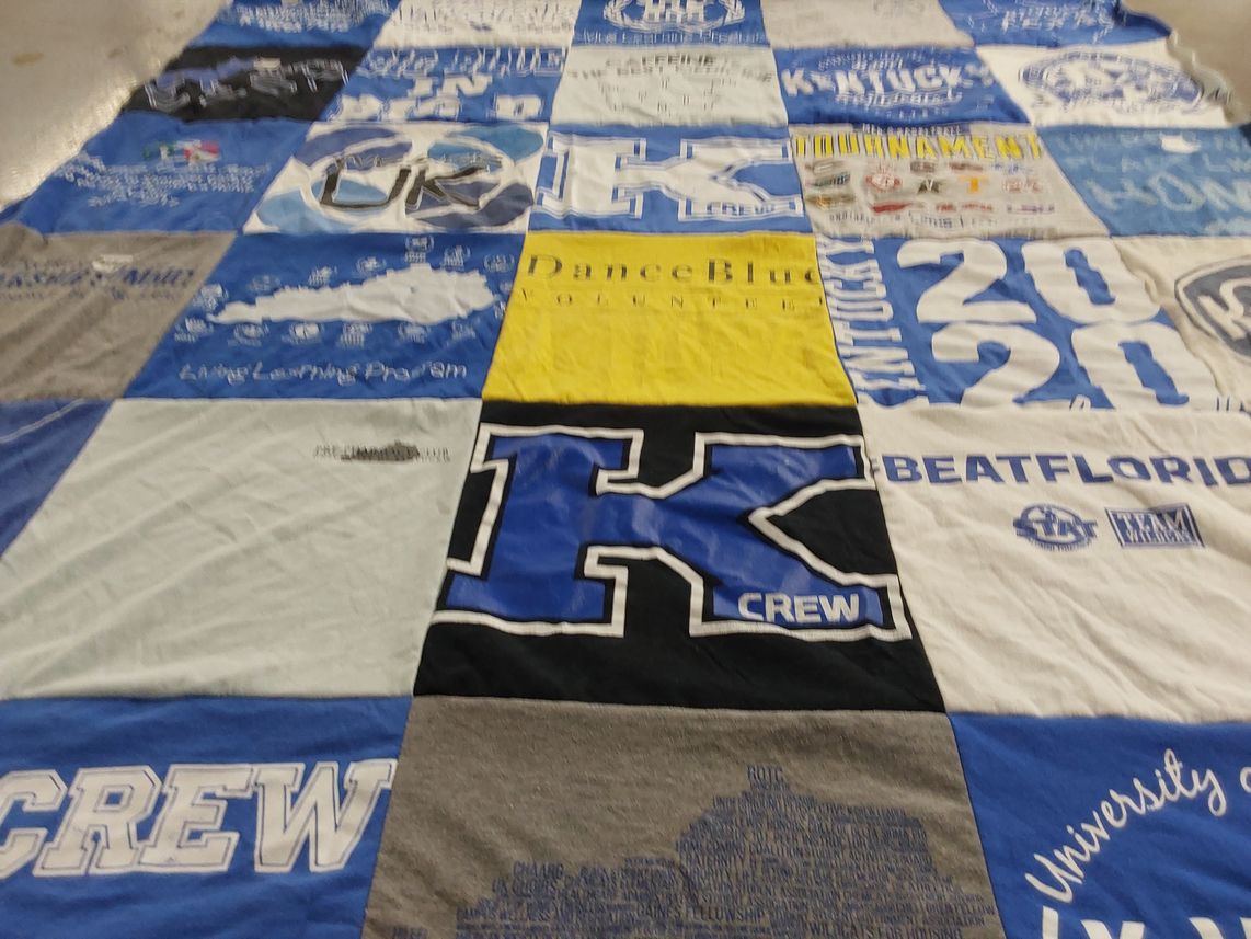 T-shirt quilt featuring university of kentucky crew team by Sarah from KY