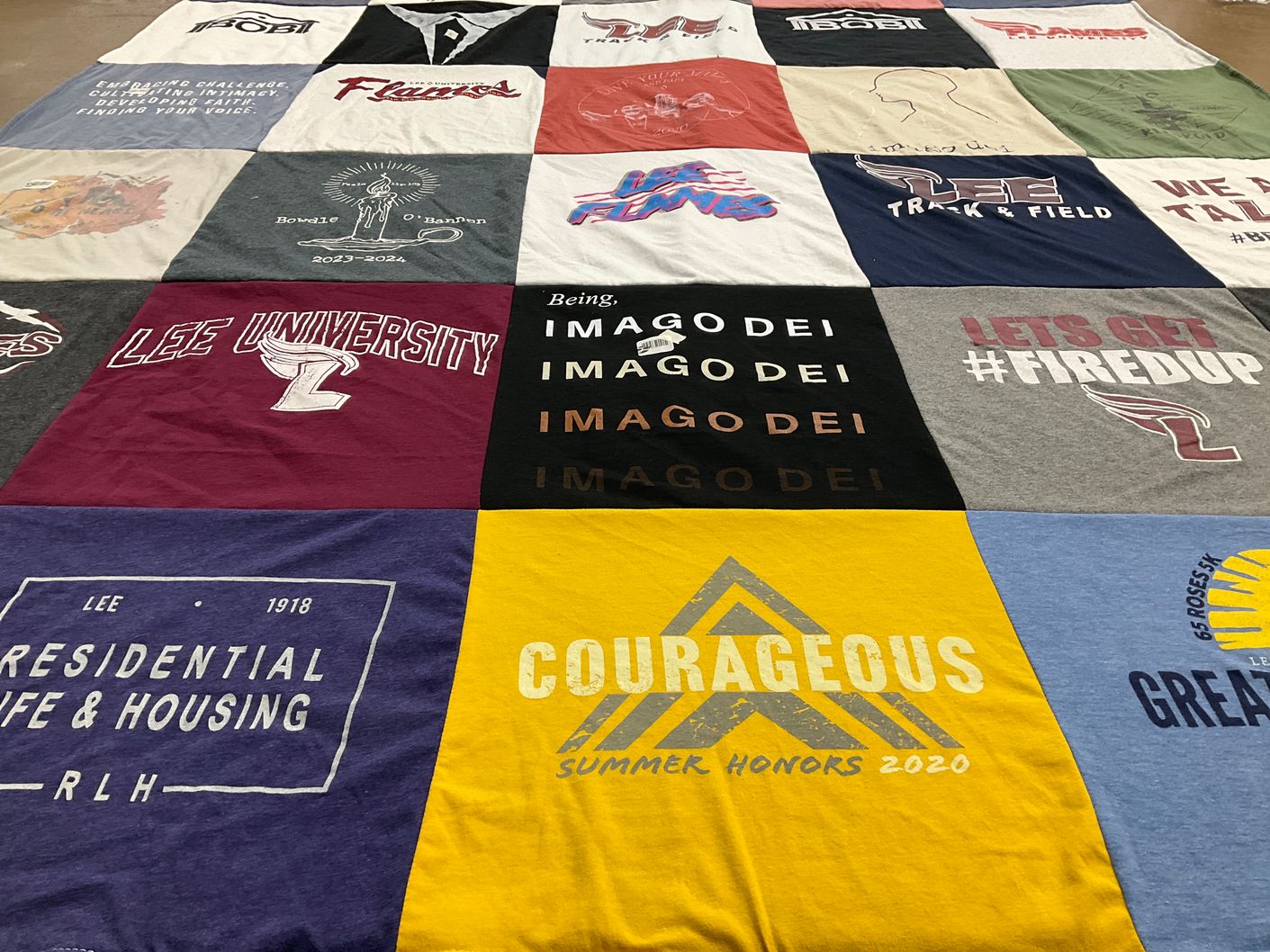 T-shirt quilt featuring lee university track and field by Marla from TN