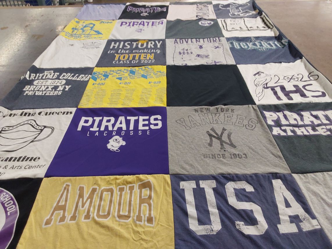 T-shirt quilt featuring new york yankees by Jessica from NY