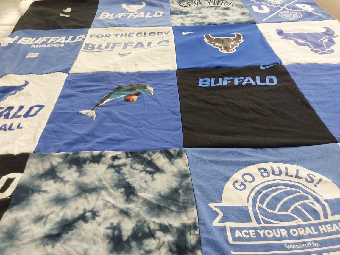 T-shirt quilt featuring buffalo bulls by Danielle from NY