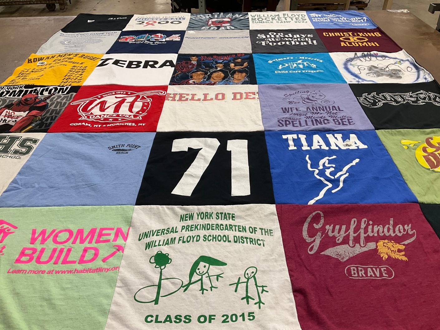 T-shirt quilt featuring rowan university men's rugby, rowan university dance team by Donna from NY