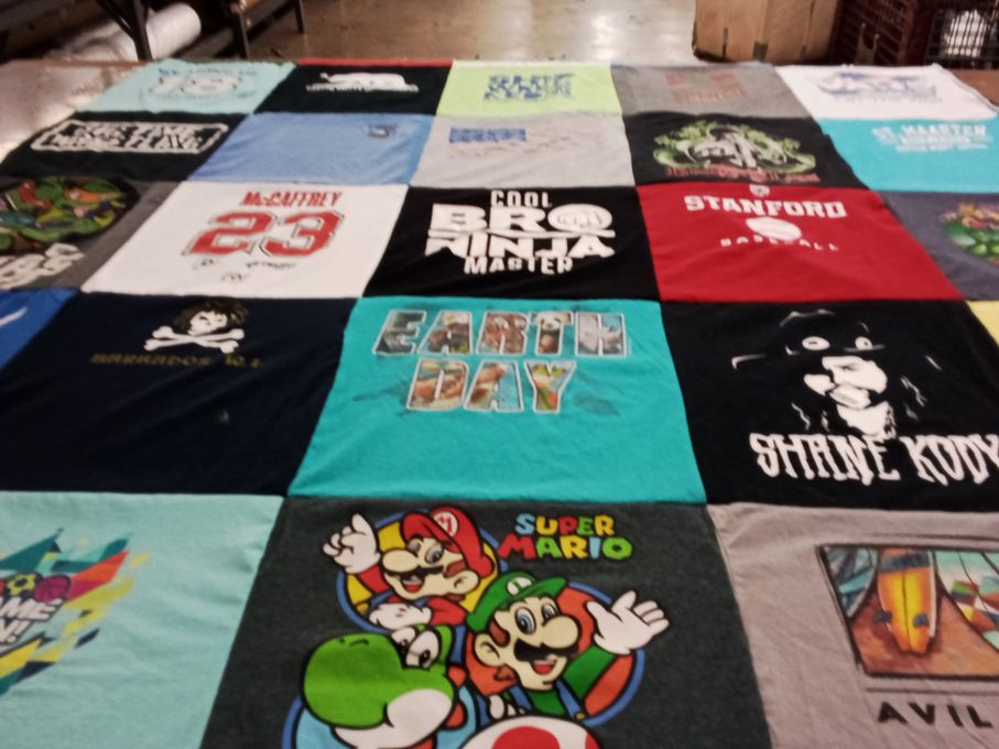 T-shirt quilt from stanford university by Tara from CA