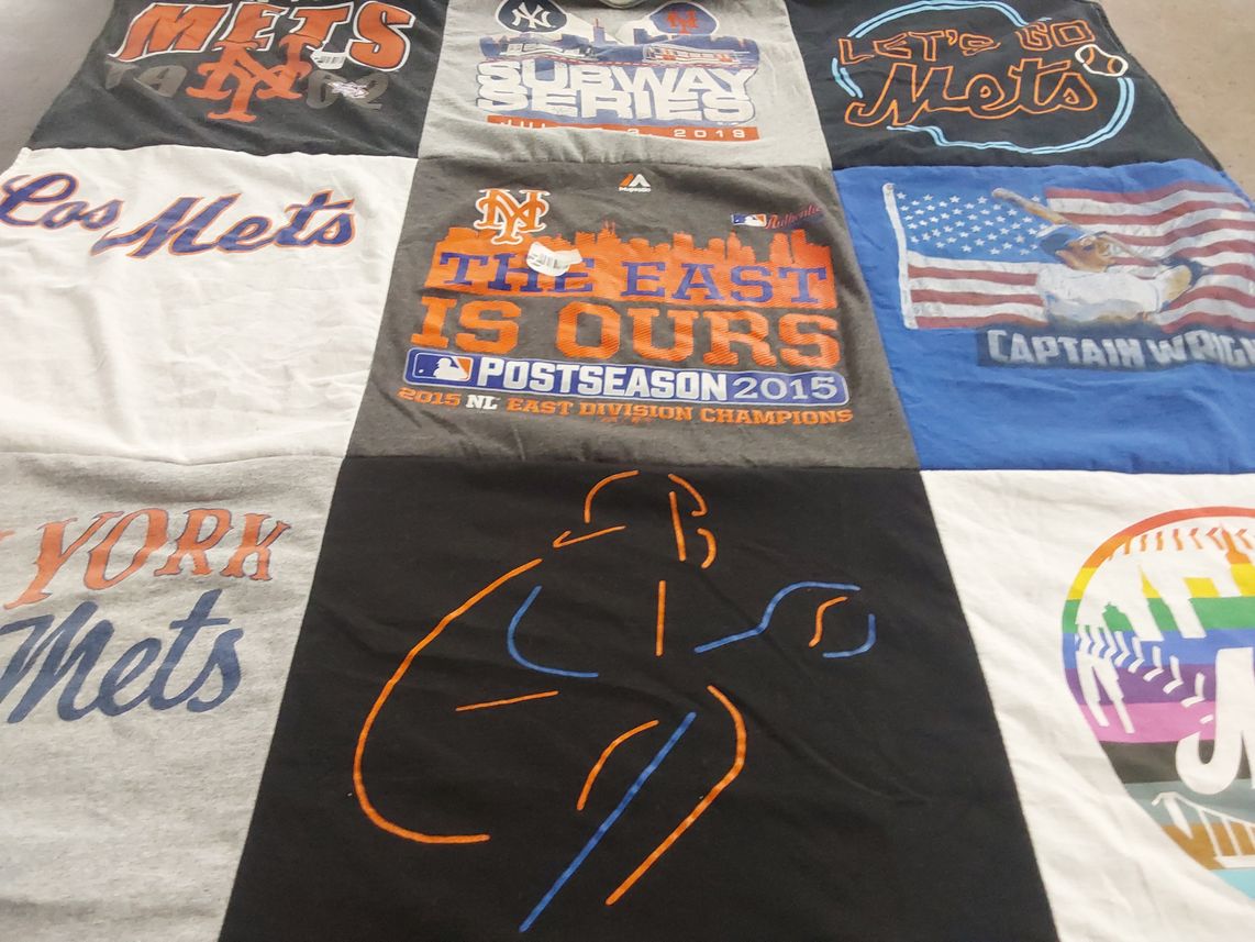 T-shirt quilt featuring new york mets by CAROL from FL