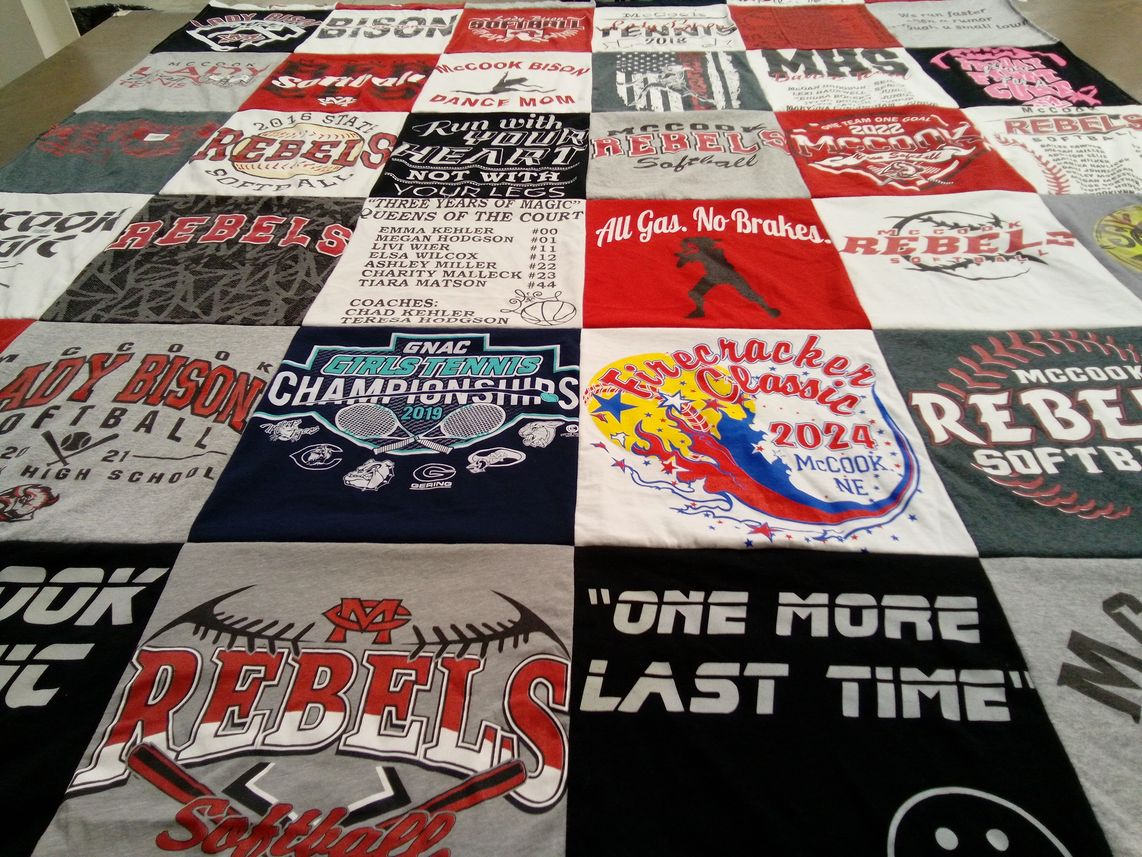 T-shirt quilt featuring mcook rebels softball by Teresa from NE