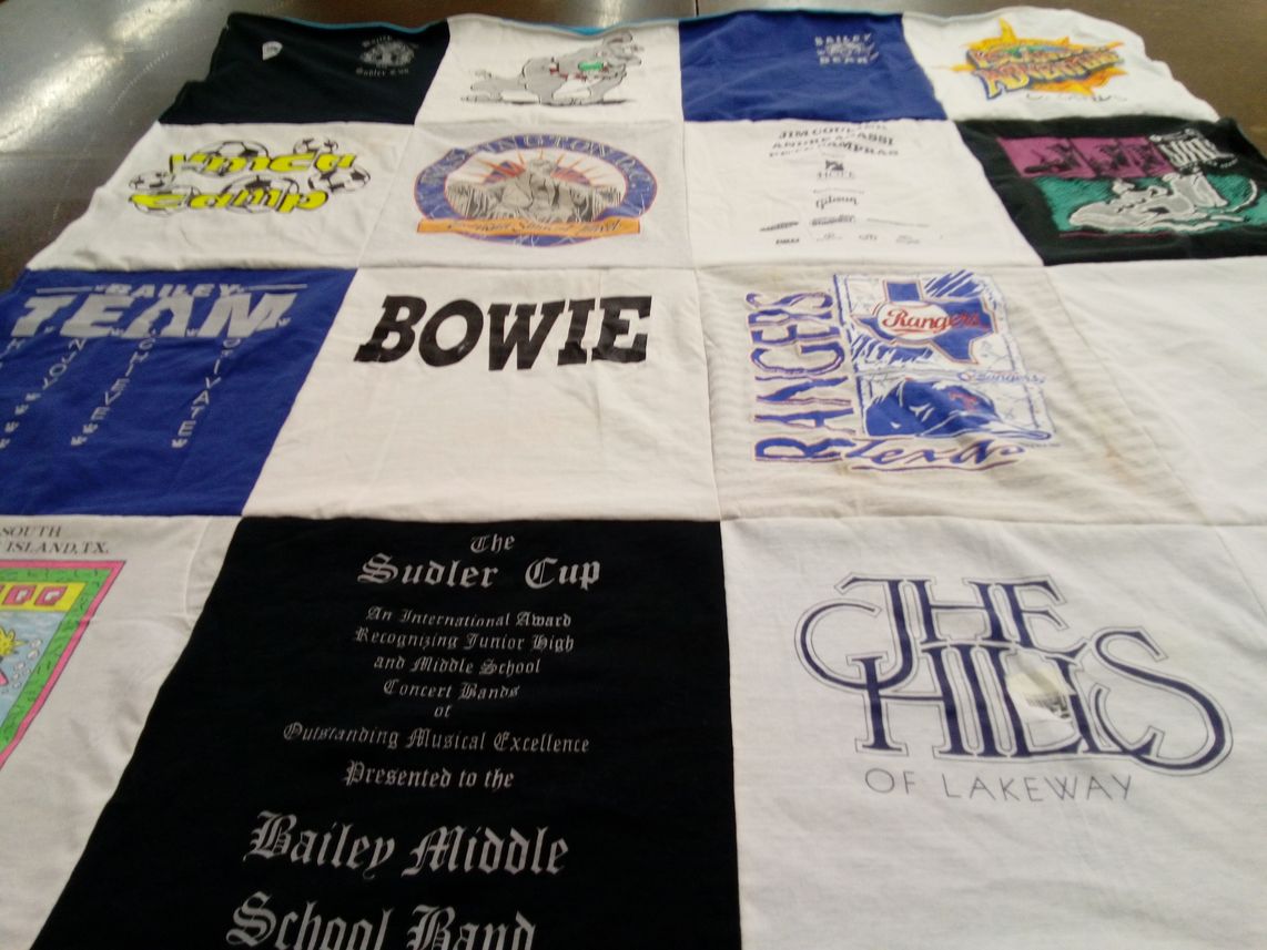 T-shirt quilt featuring ranger's team by Deborah from TX