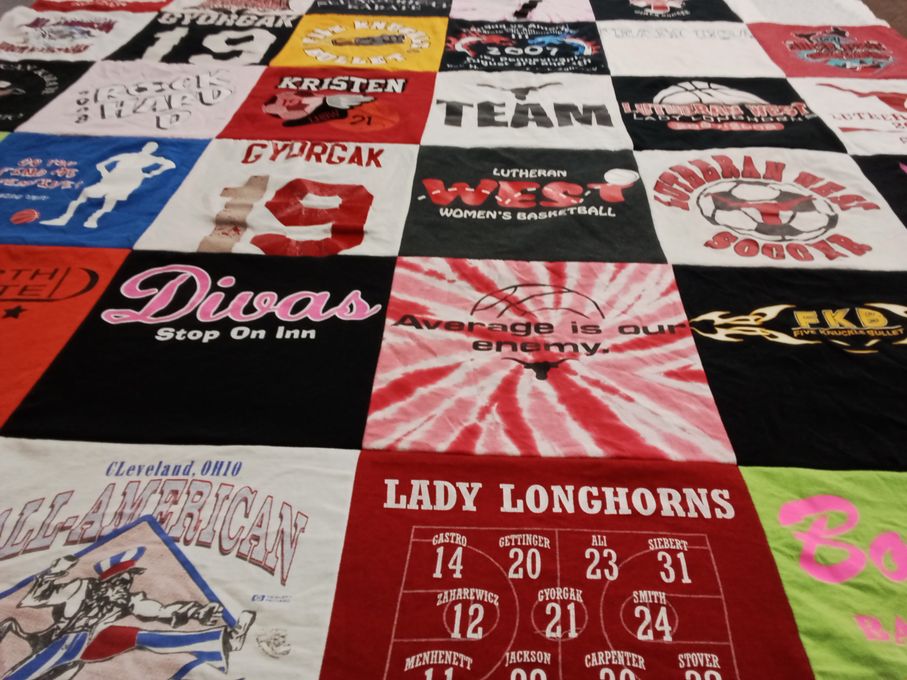 T-shirt quilt featuring lutheran west women's basketball, lutheran west soccer by James from OH