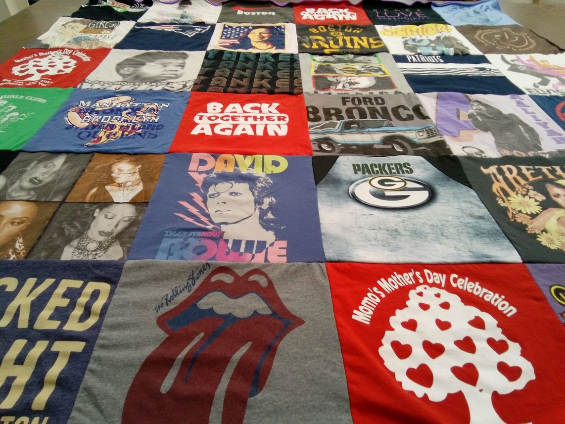 T-shirt quilt featuring green bay packers, new england patriots by Katrese from SC