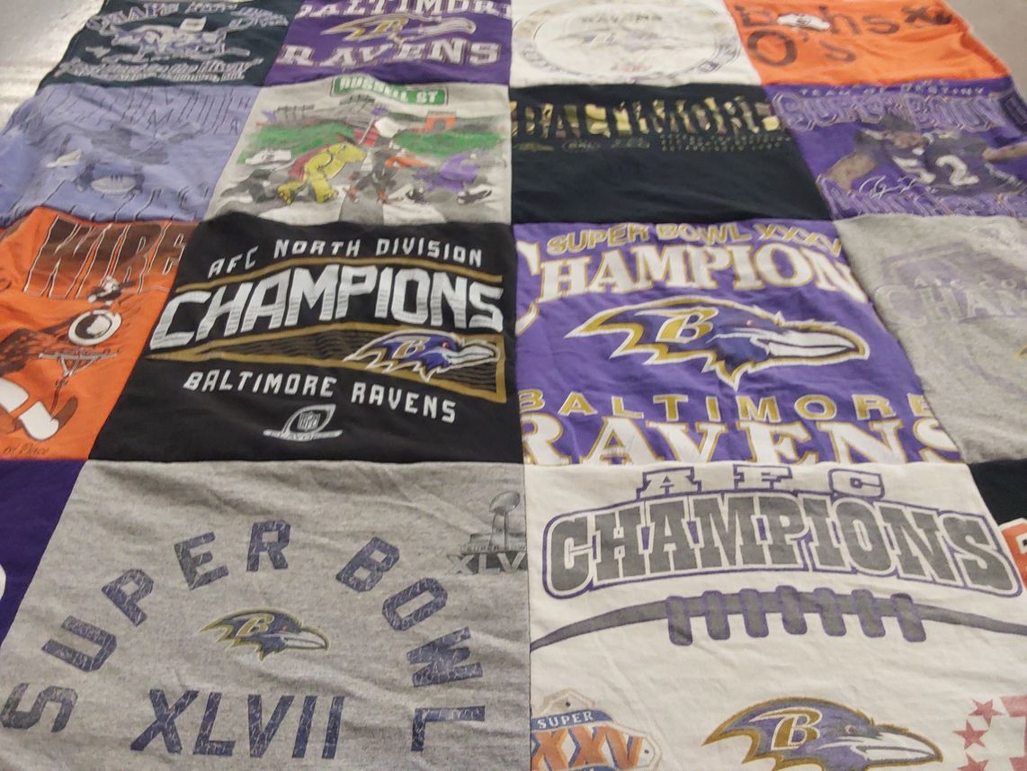 T-shirt quilt featuring baltimore ravens by Jim from MD