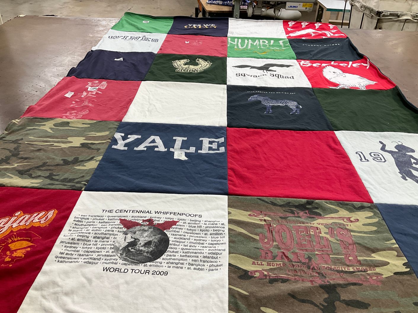 T-shirt quilt from yale university by Joel from MA