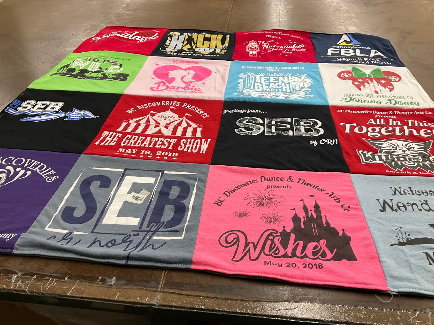 T-shirt quilt from council rock north high school by Ellen from PA