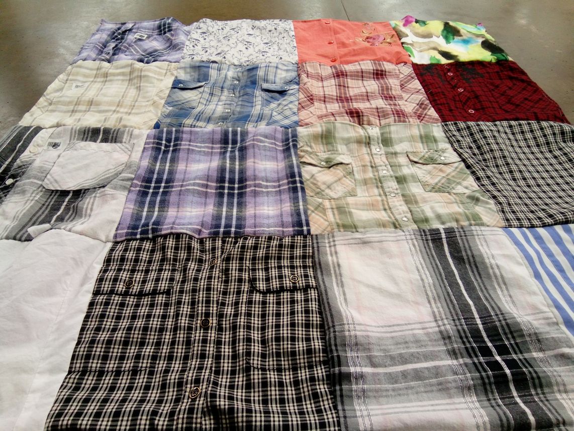 T-shirt quilt with fashion, textiles themes by christine from TX