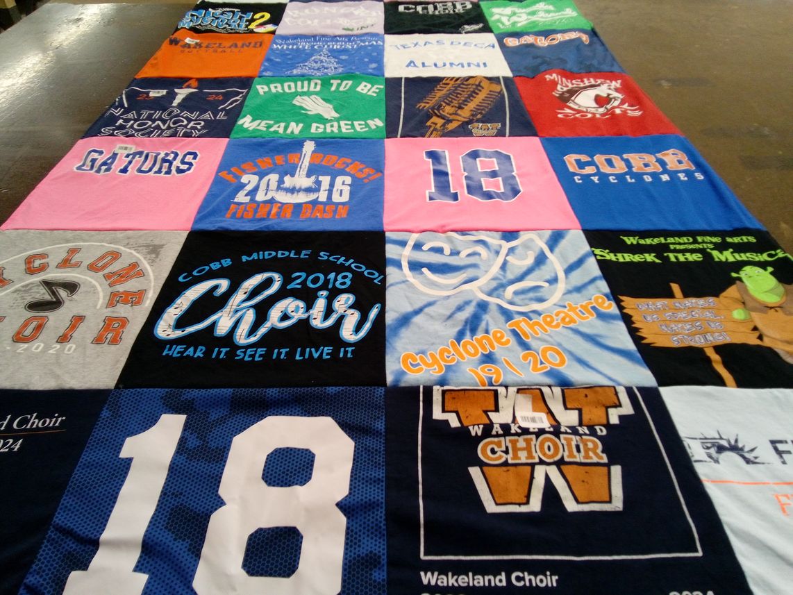 T-shirt quilt featuring cobb cyclones by Brenda from TX