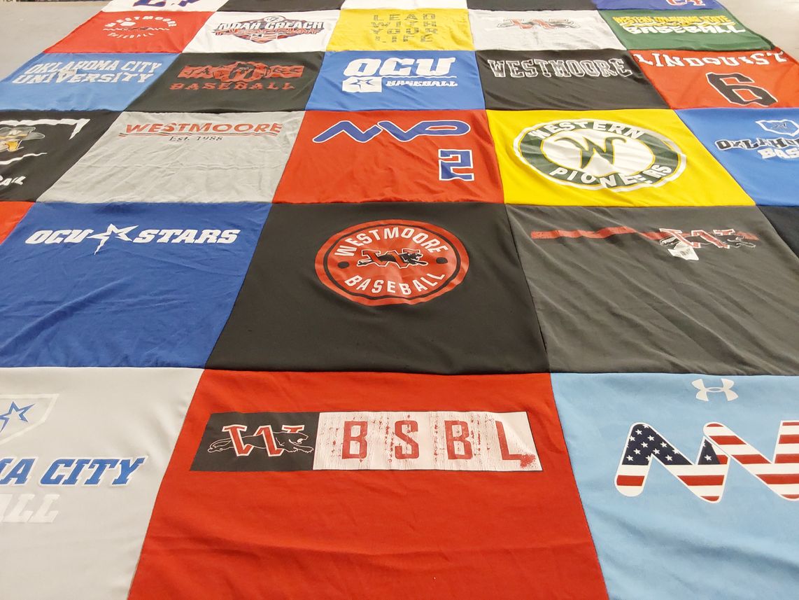 T-shirt quilt featuring westmoore high school baseball, delaware baseball by Lori from OK
