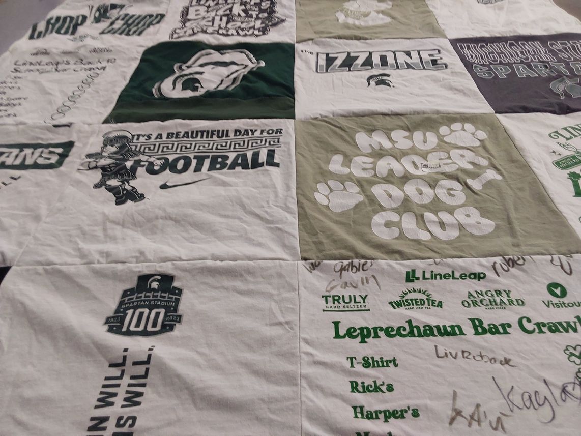 T-shirt quilt featuring michigan state spartans by Emily from NY