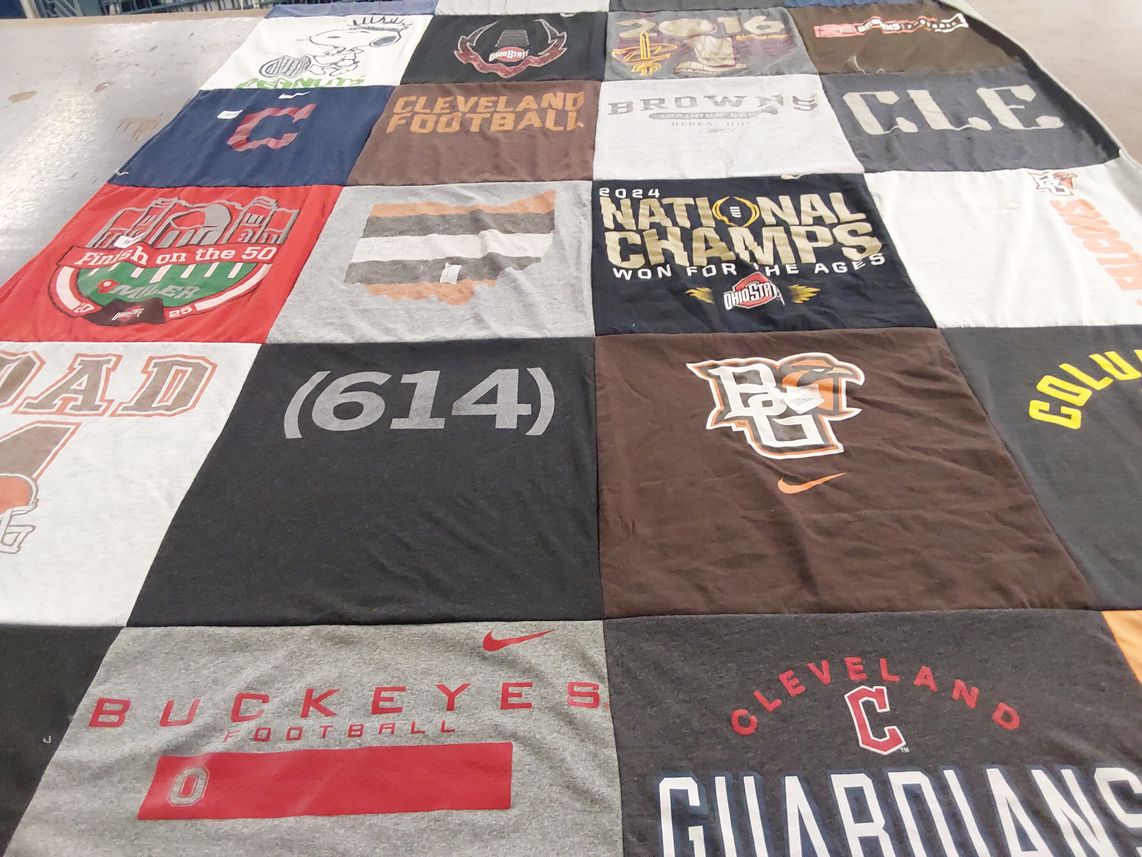T-shirt quilt featuring cleveland browns, cleveland guardians by Anna from OH