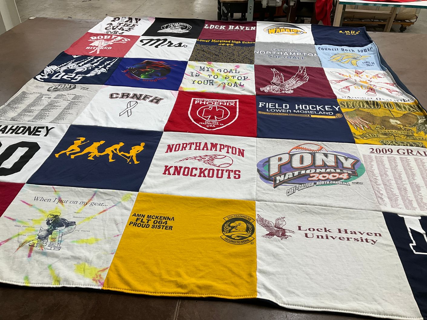 T-shirt quilt featuring lower moreland high school softball by LuAnn from PA