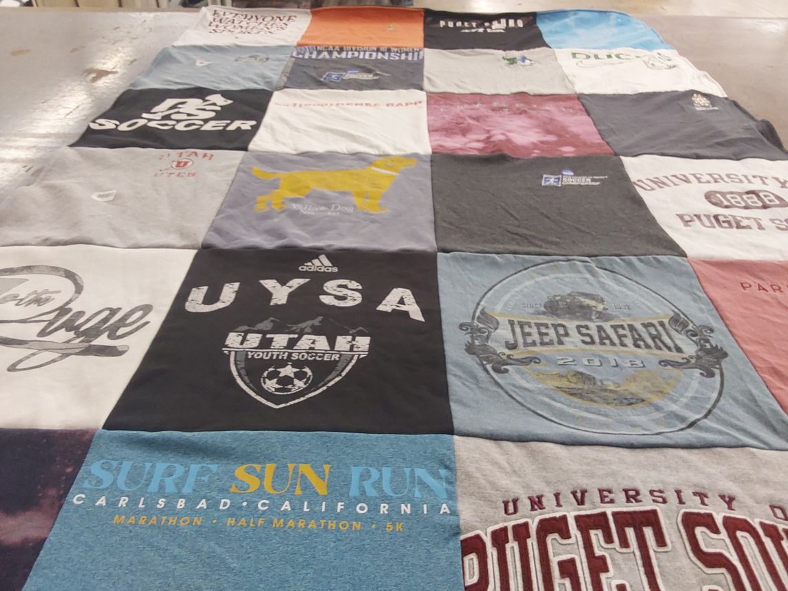 T-shirt quilt from university of puget sound by Gabbie from CA